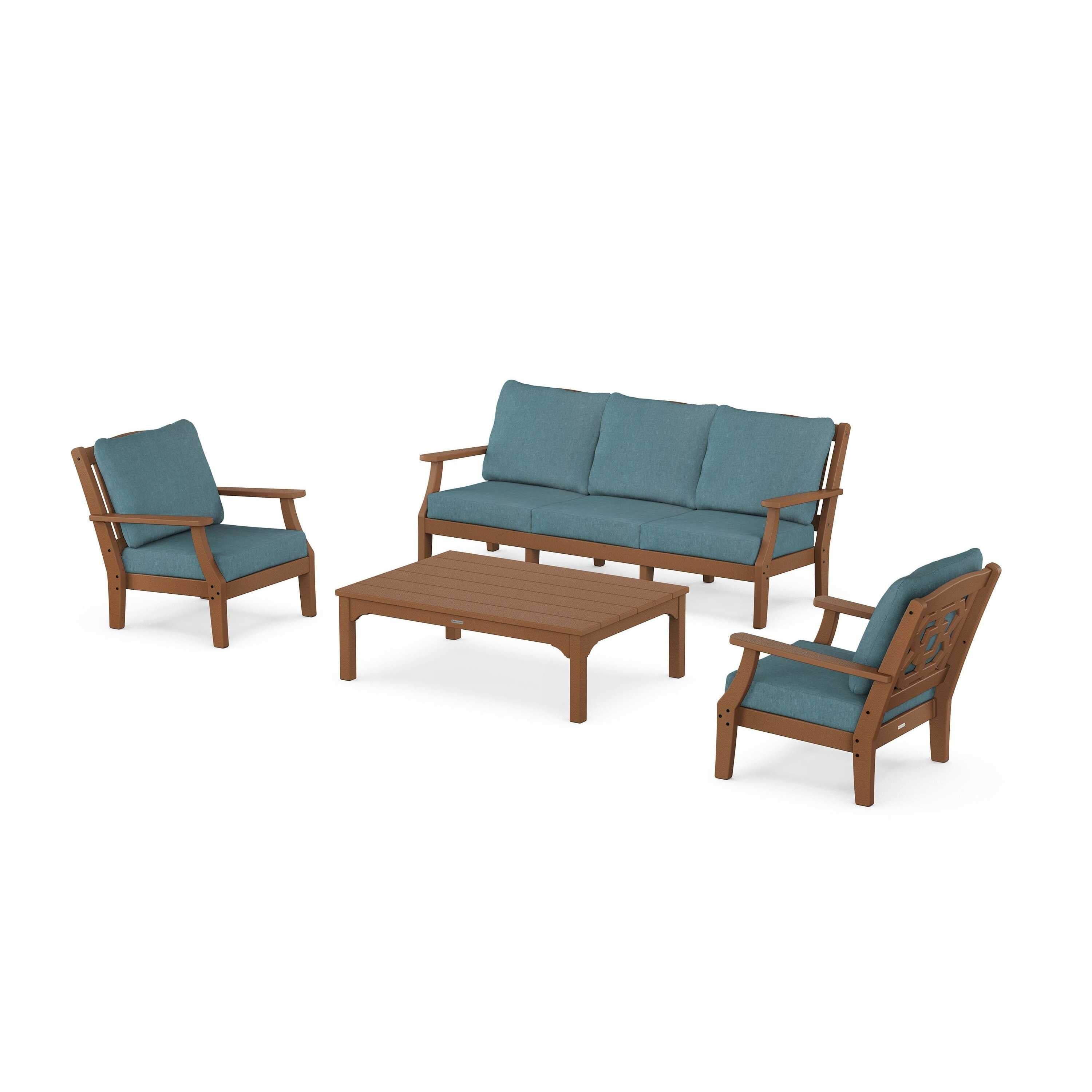 Chinoiserie 4-Piece Deep Seating Set with Sofa