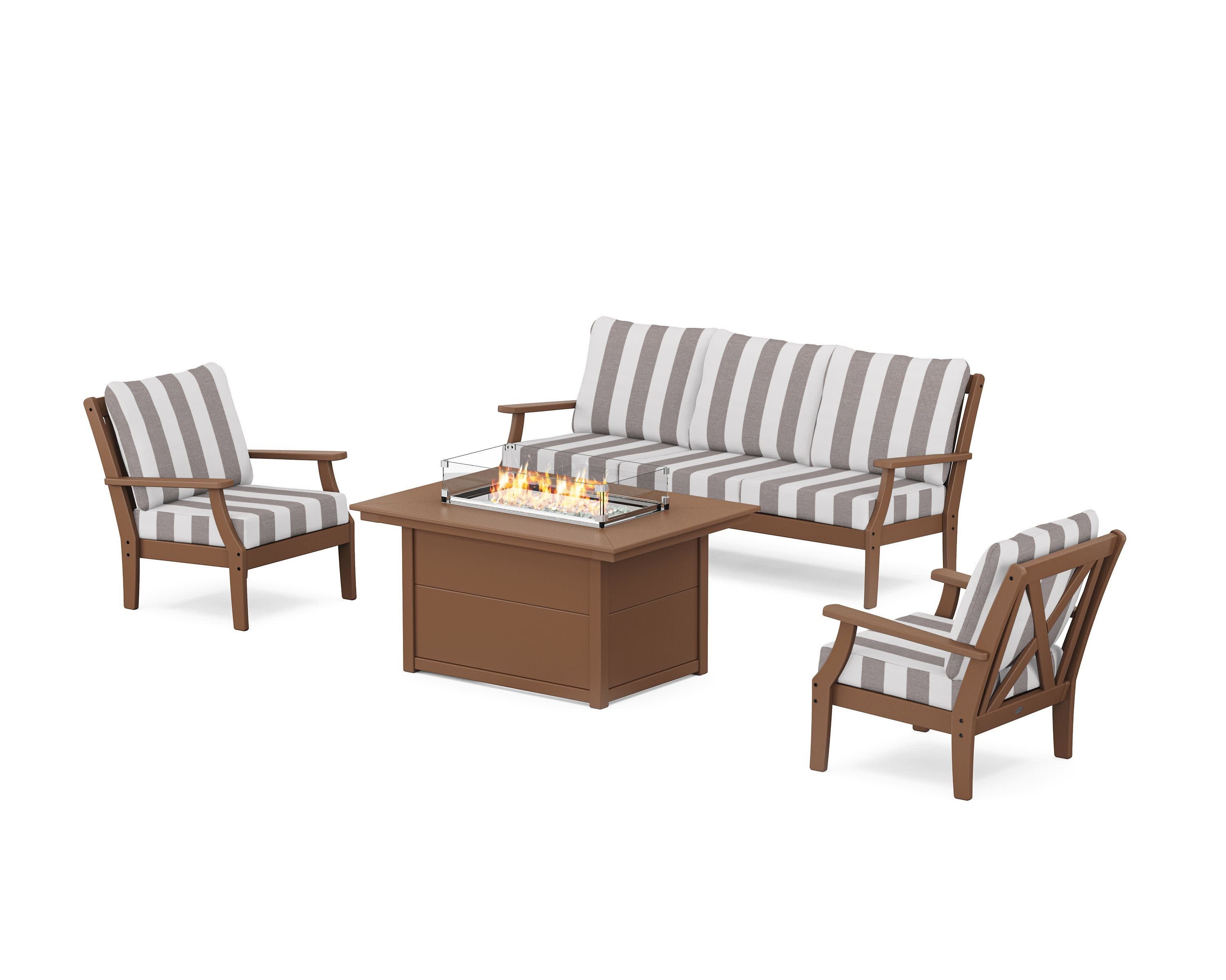 Braxton Deep Seating Fire Pit Table Set
