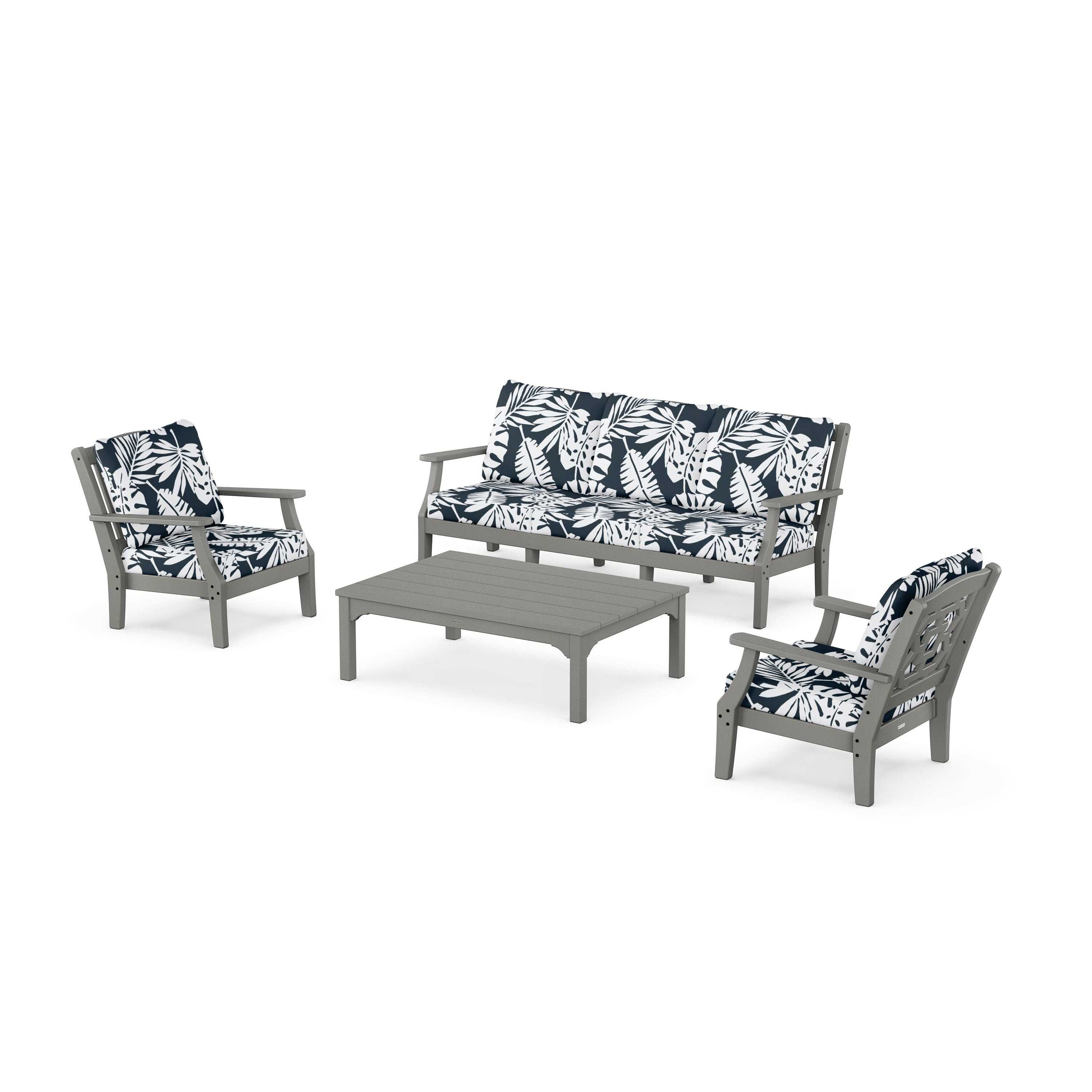 Chinoiserie 4-Piece Deep Seating Set with Sofa
