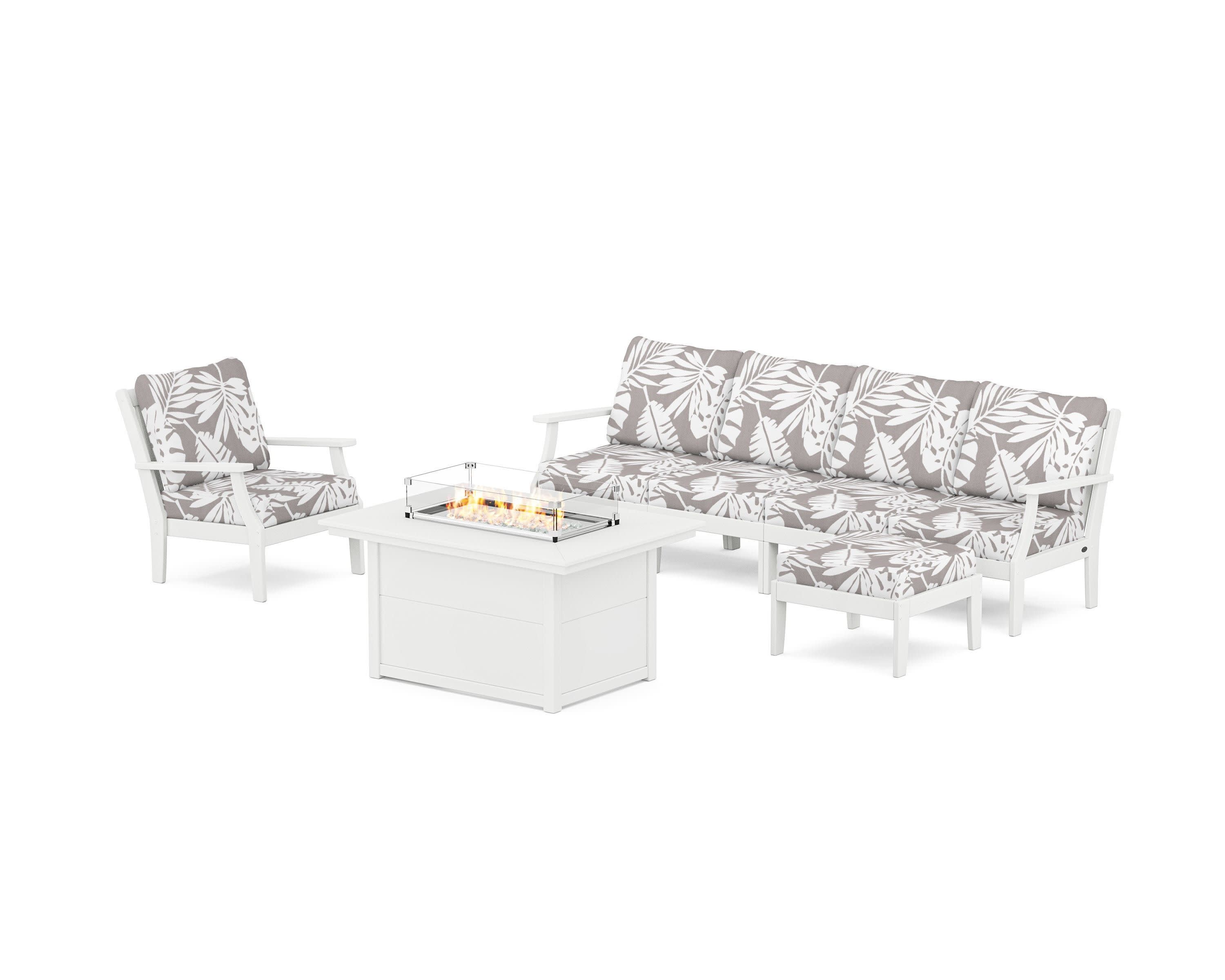 Braxton Sectional Lounge and Fire Pit Set