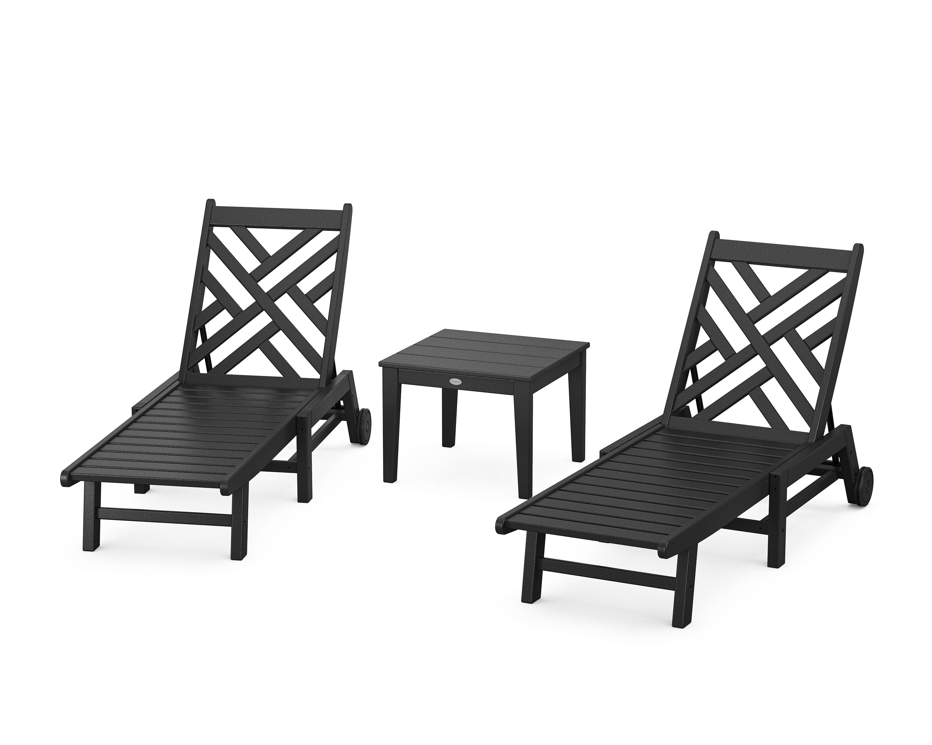 Chippendale 3-Piece Chaise Set with Wheels