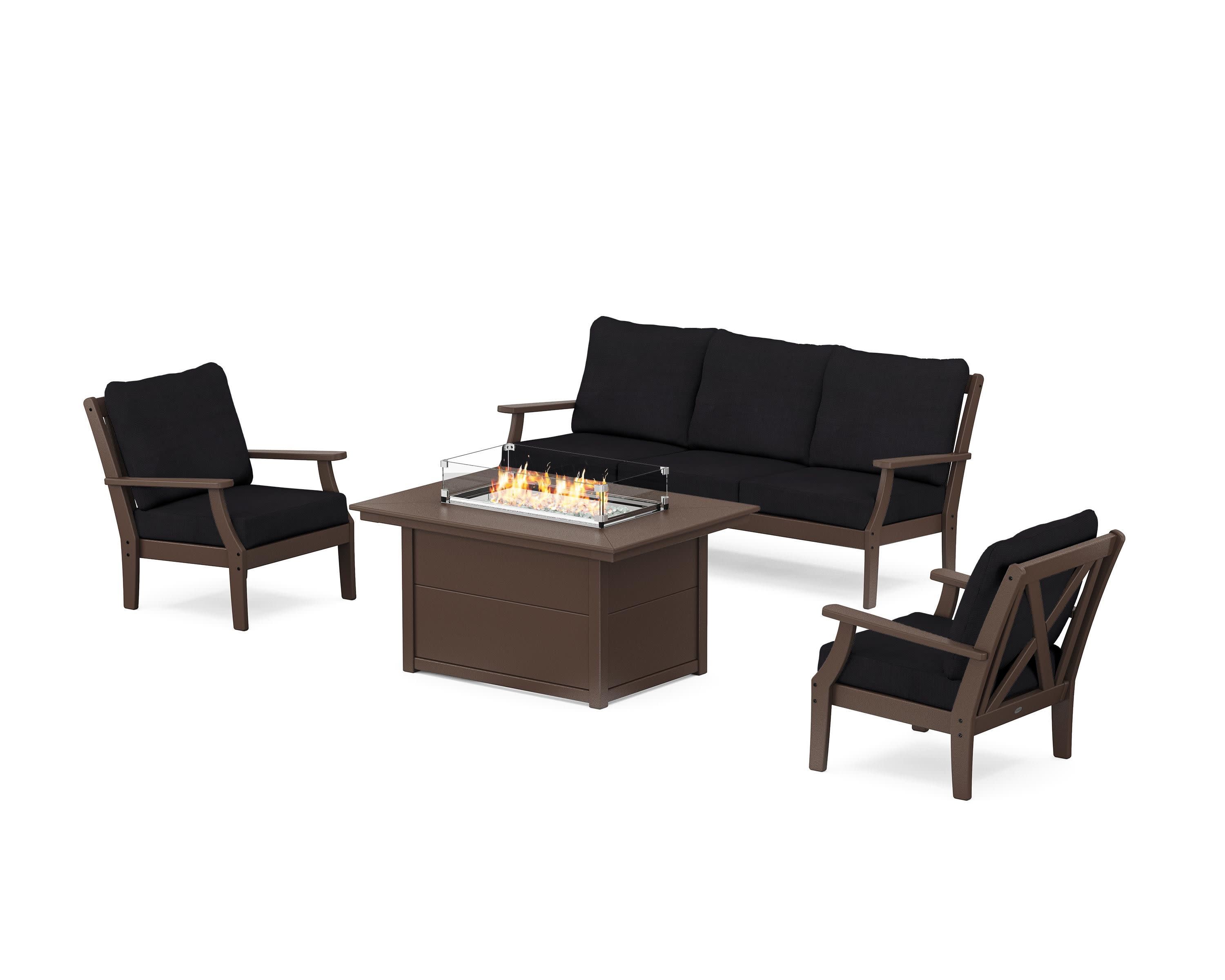Braxton Deep Seating Fire Pit Table Set