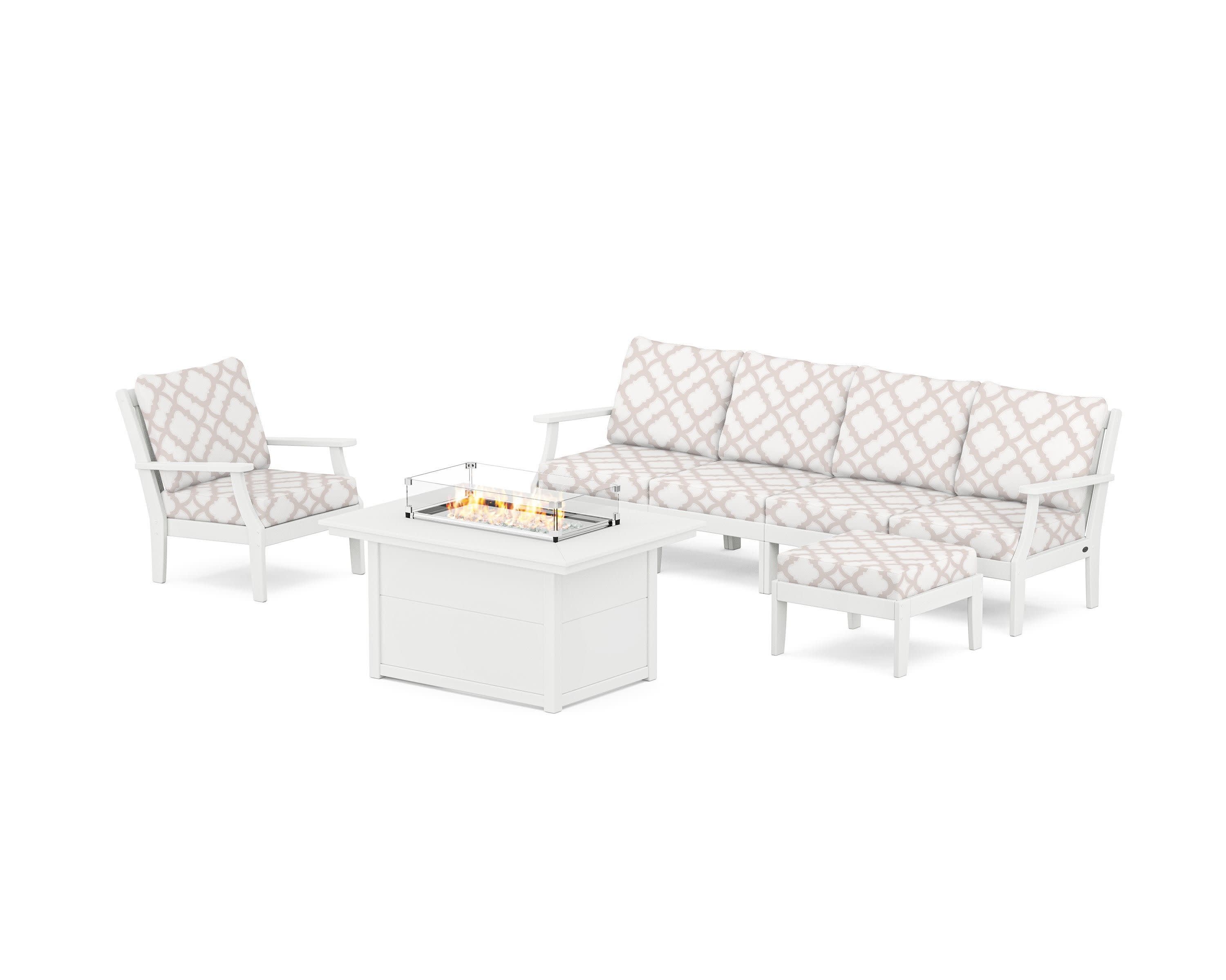 Braxton Sectional Lounge and Fire Pit Set