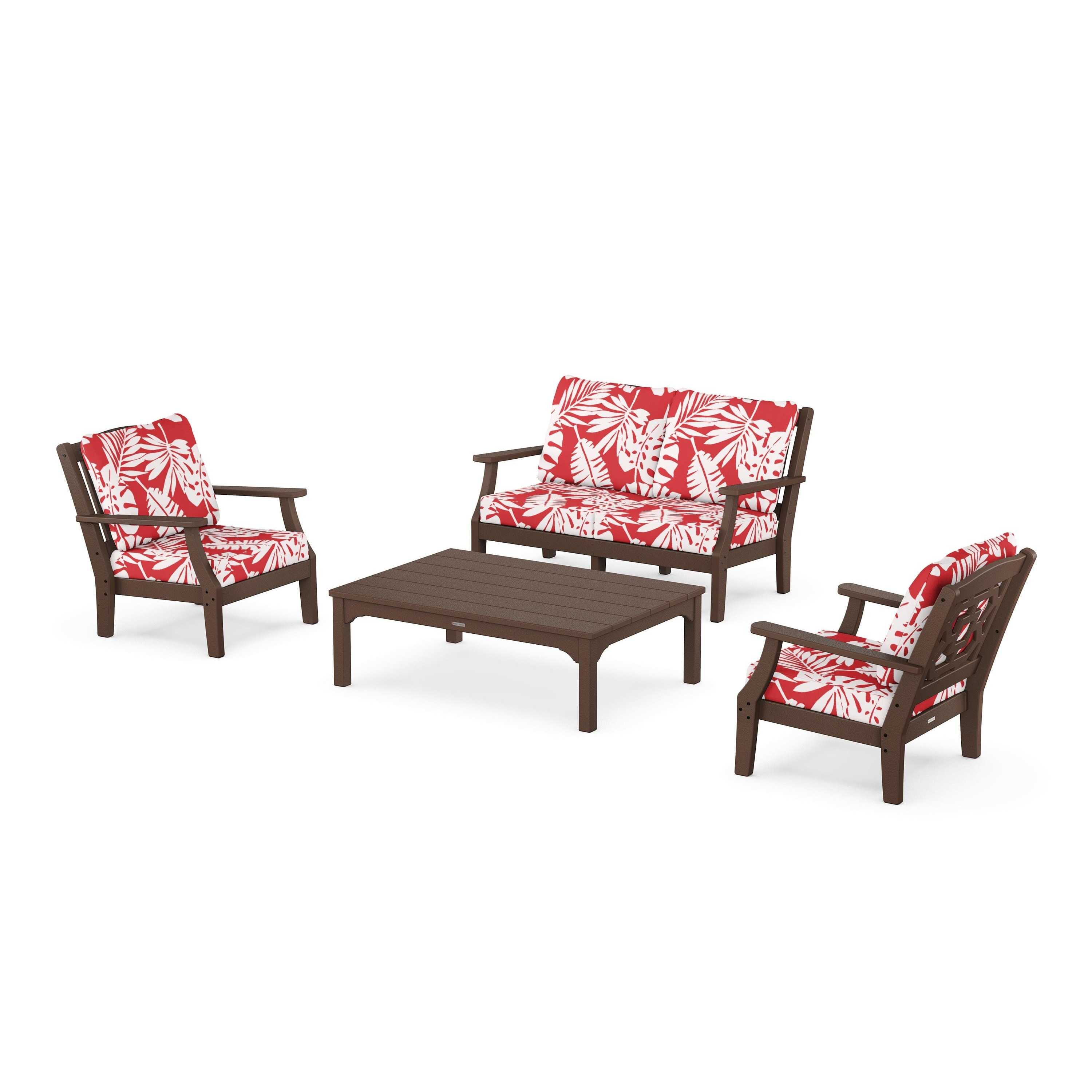 Chinoiserie 4-Piece Deep Seating Set with Loveseat