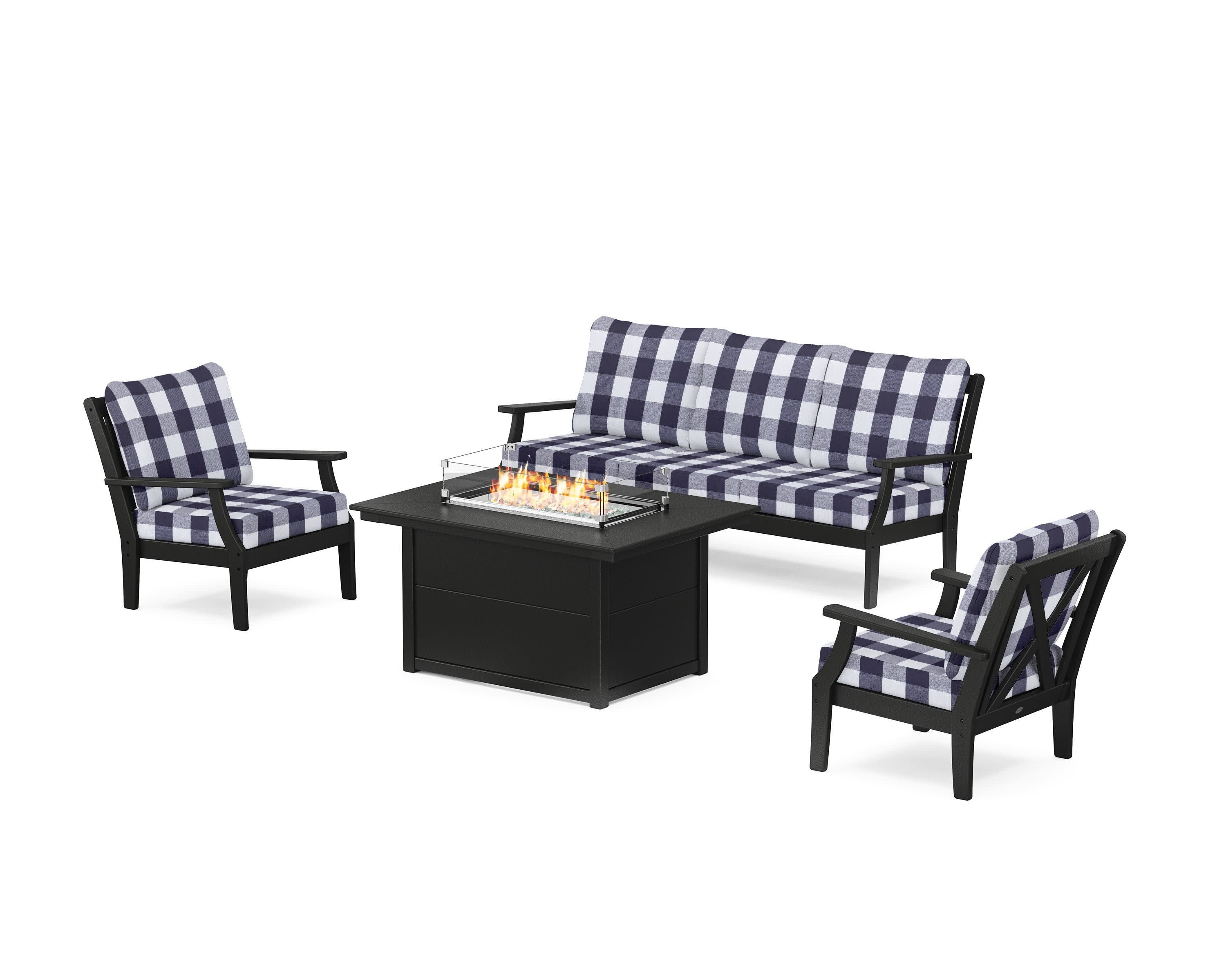 Braxton Deep Seating Fire Pit Table Set