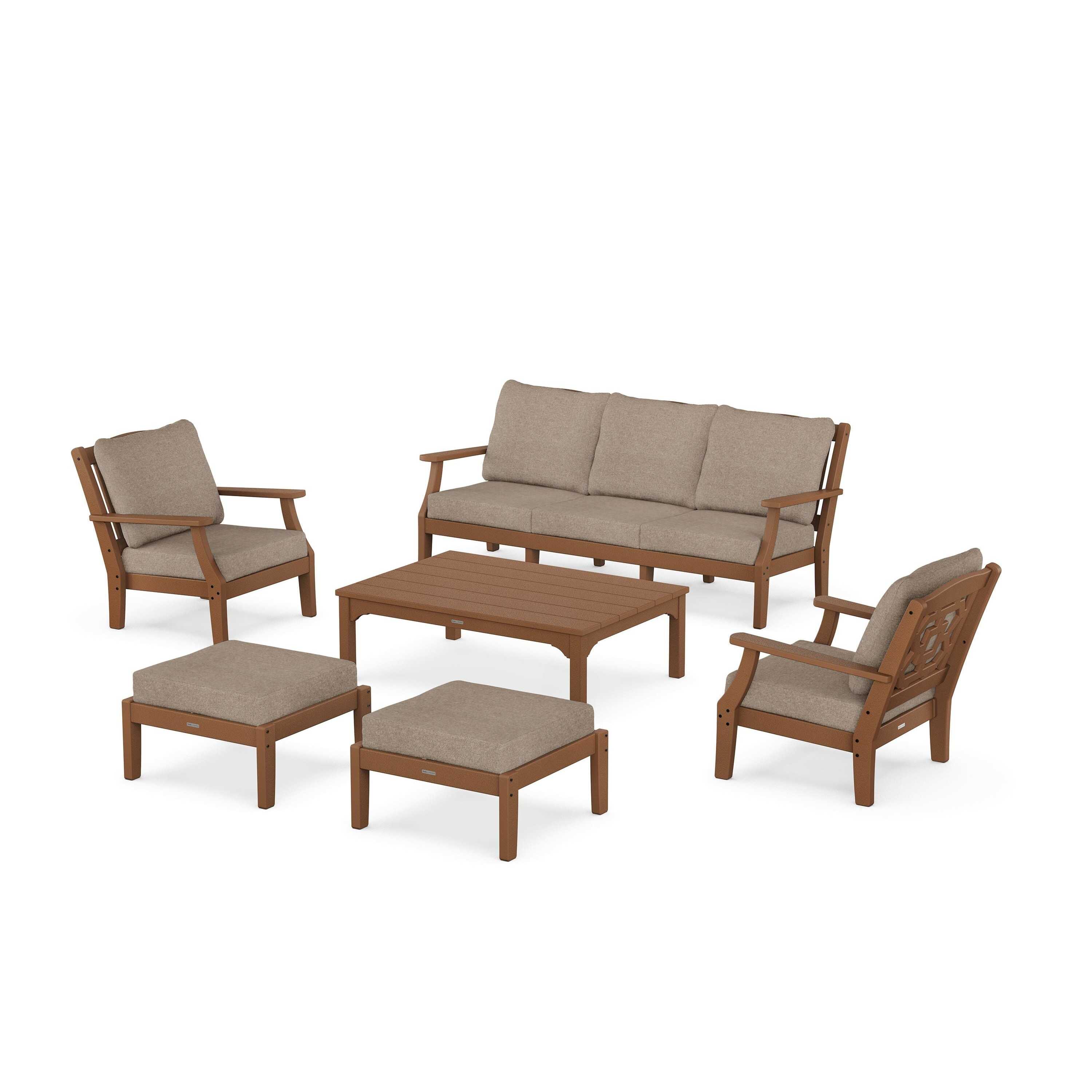 Chinoiserie 6-Piece Lounge Sofa Set