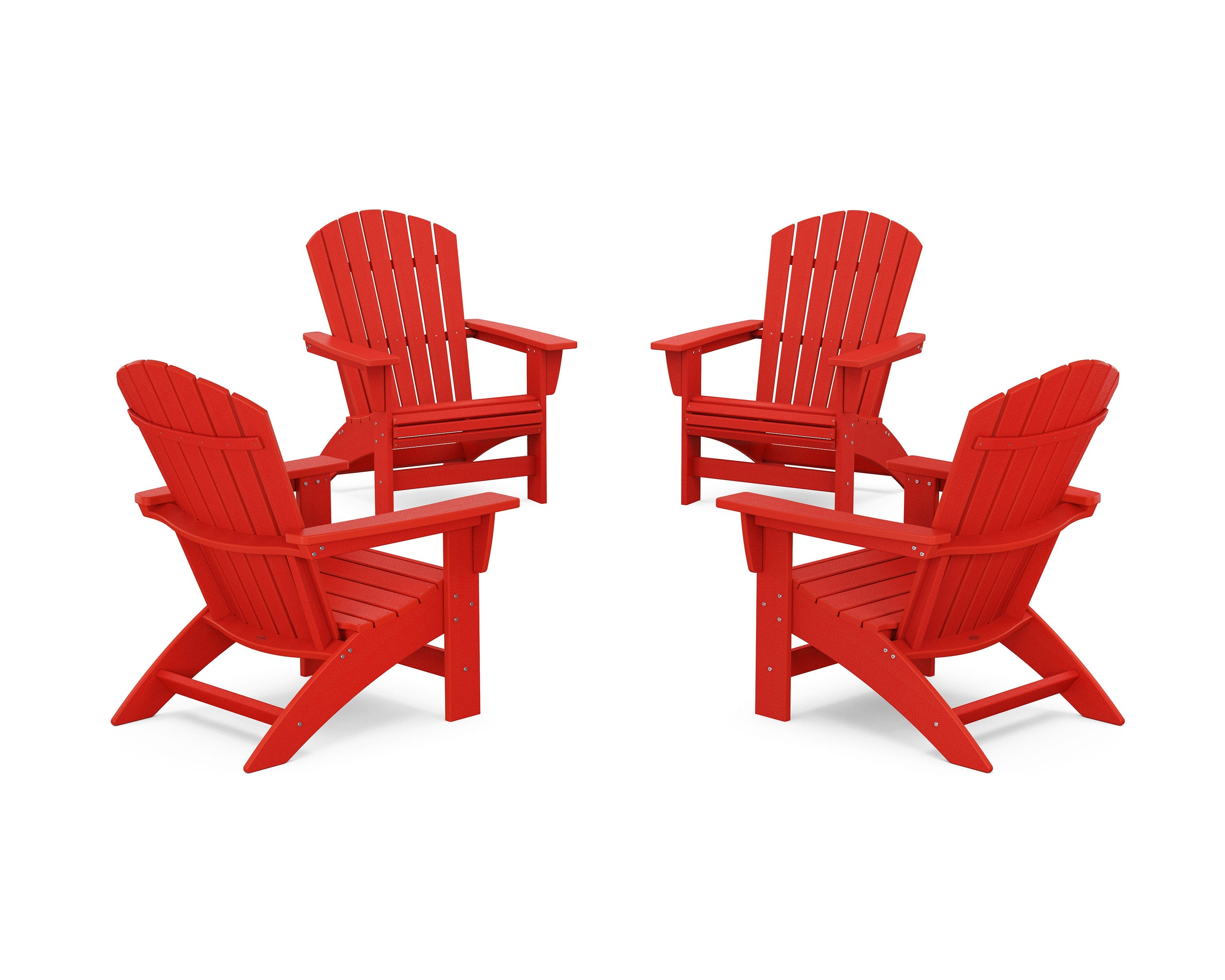 4-Piece Nautical Grand Adirondack Chair Conversation Set