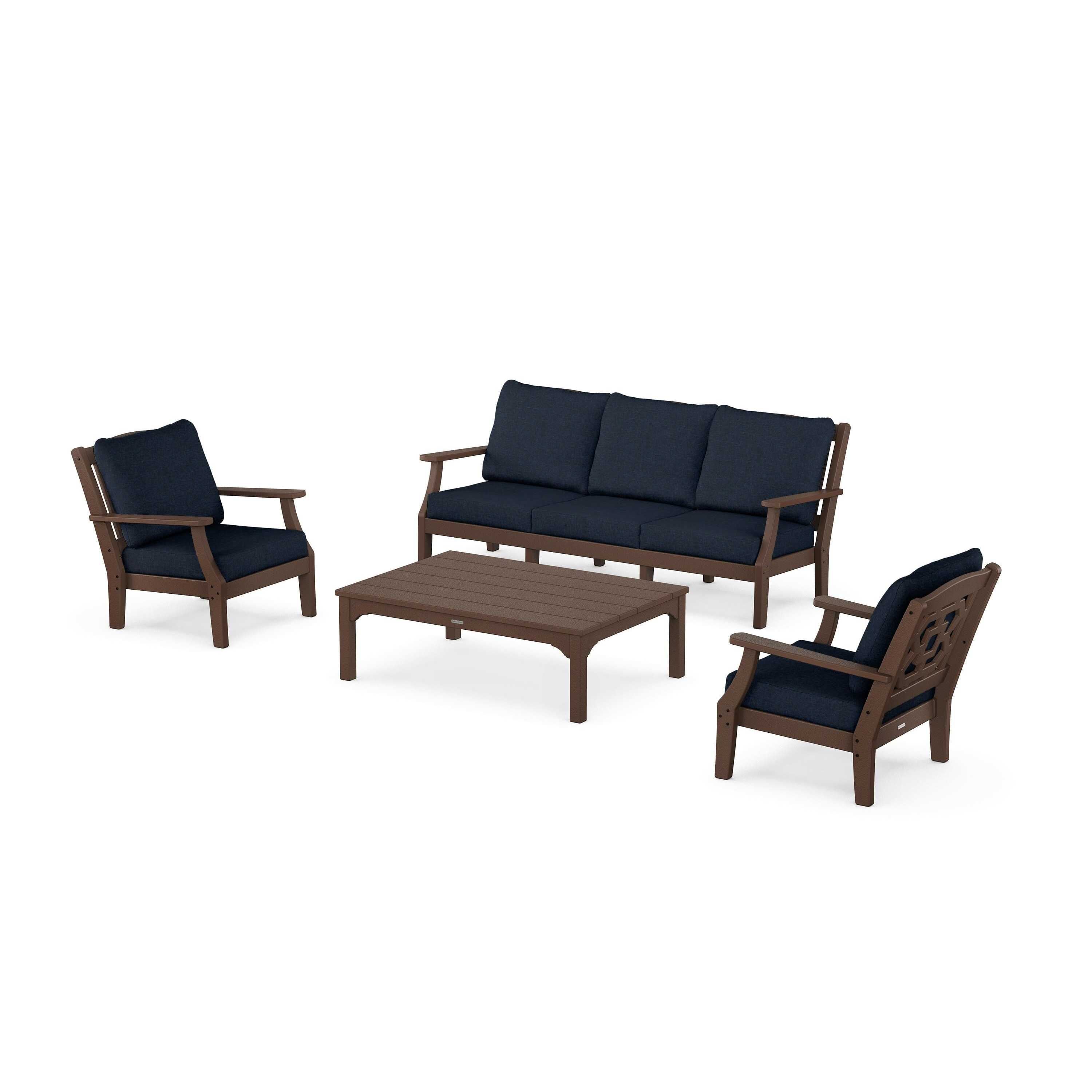 Chinoiserie 4-Piece Deep Seating Set with Sofa