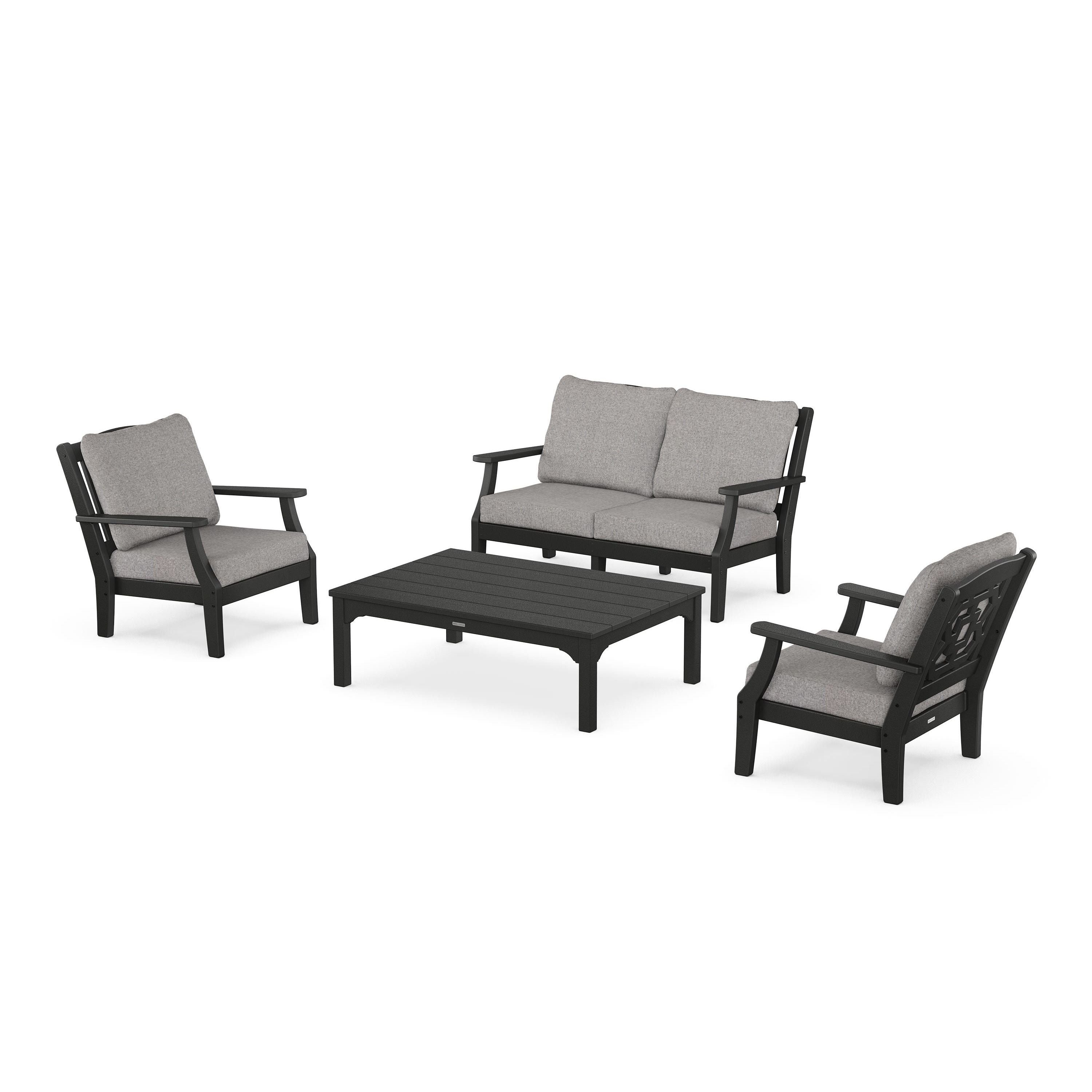 Chinoiserie 4-Piece Deep Seating Set with Loveseat