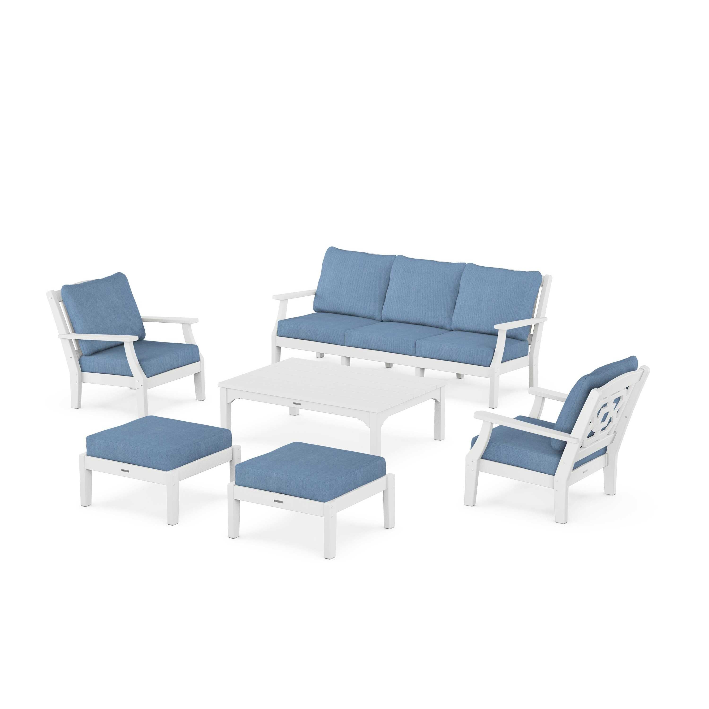 Chinoiserie 6-Piece Lounge Sofa Set