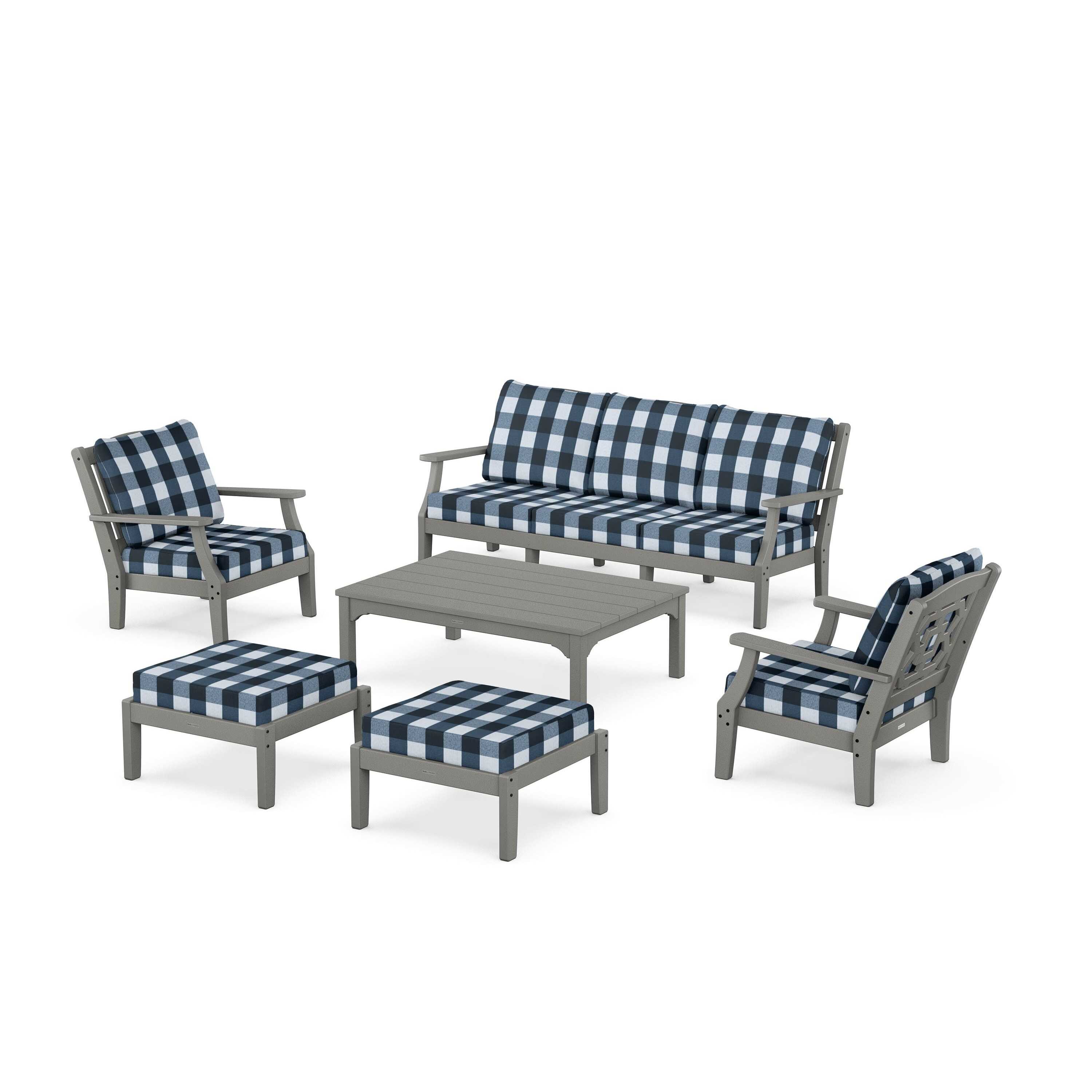 Chinoiserie 6-Piece Lounge Sofa Set