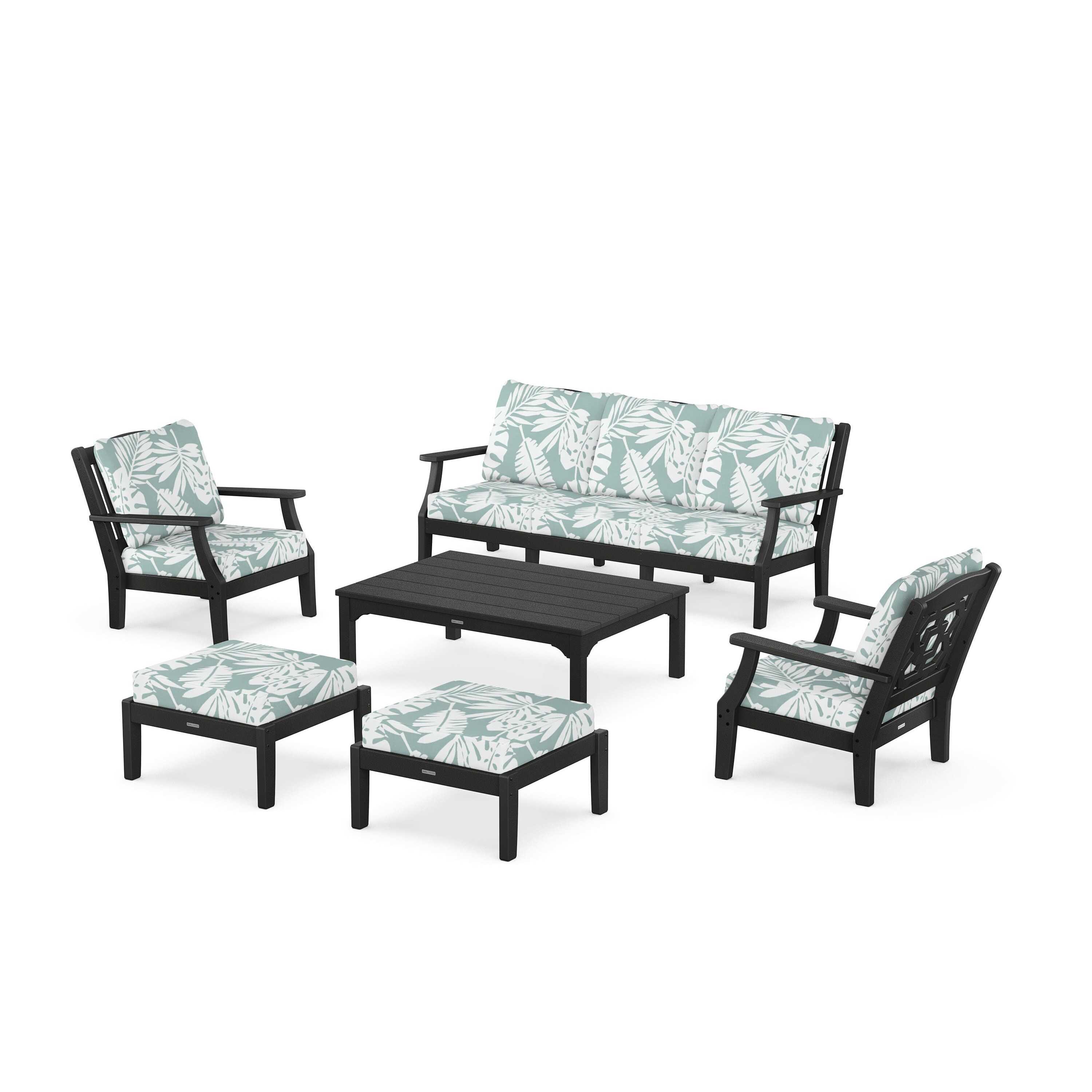 Chinoiserie 6-Piece Lounge Sofa Set