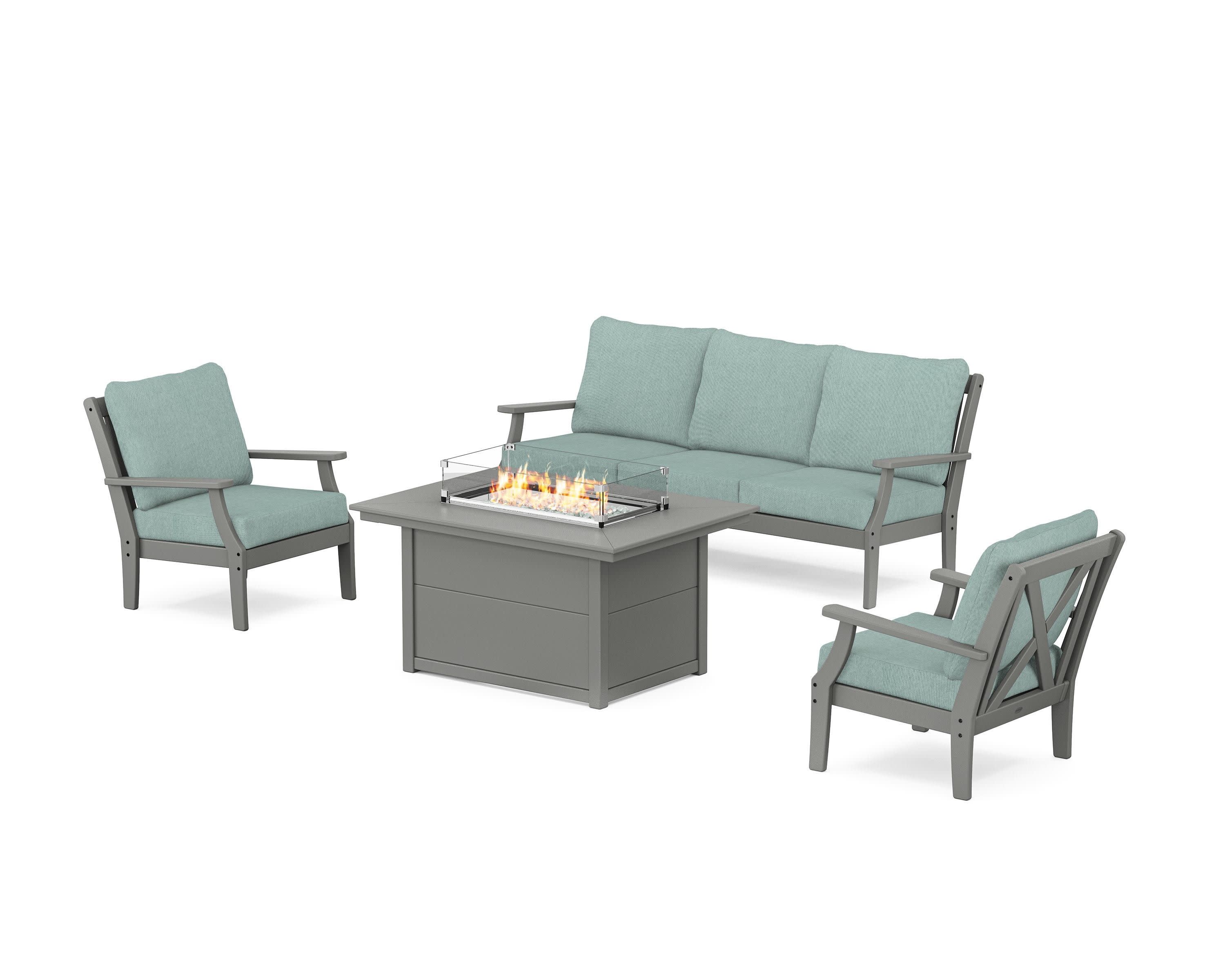 Braxton Deep Seating Fire Pit Table Set
