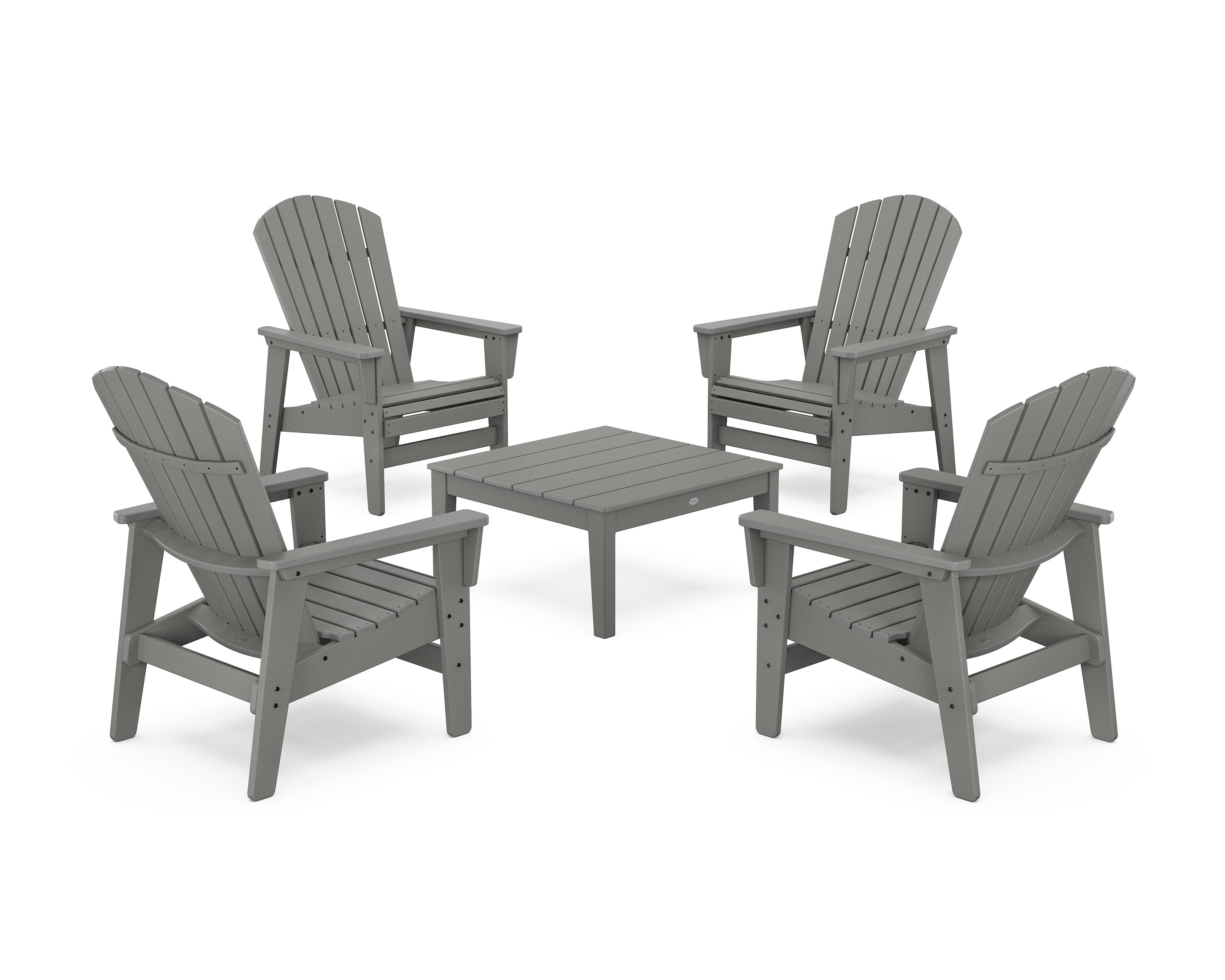 5-Piece Nautical Grand Upright Adirondack Chair Conversation Group