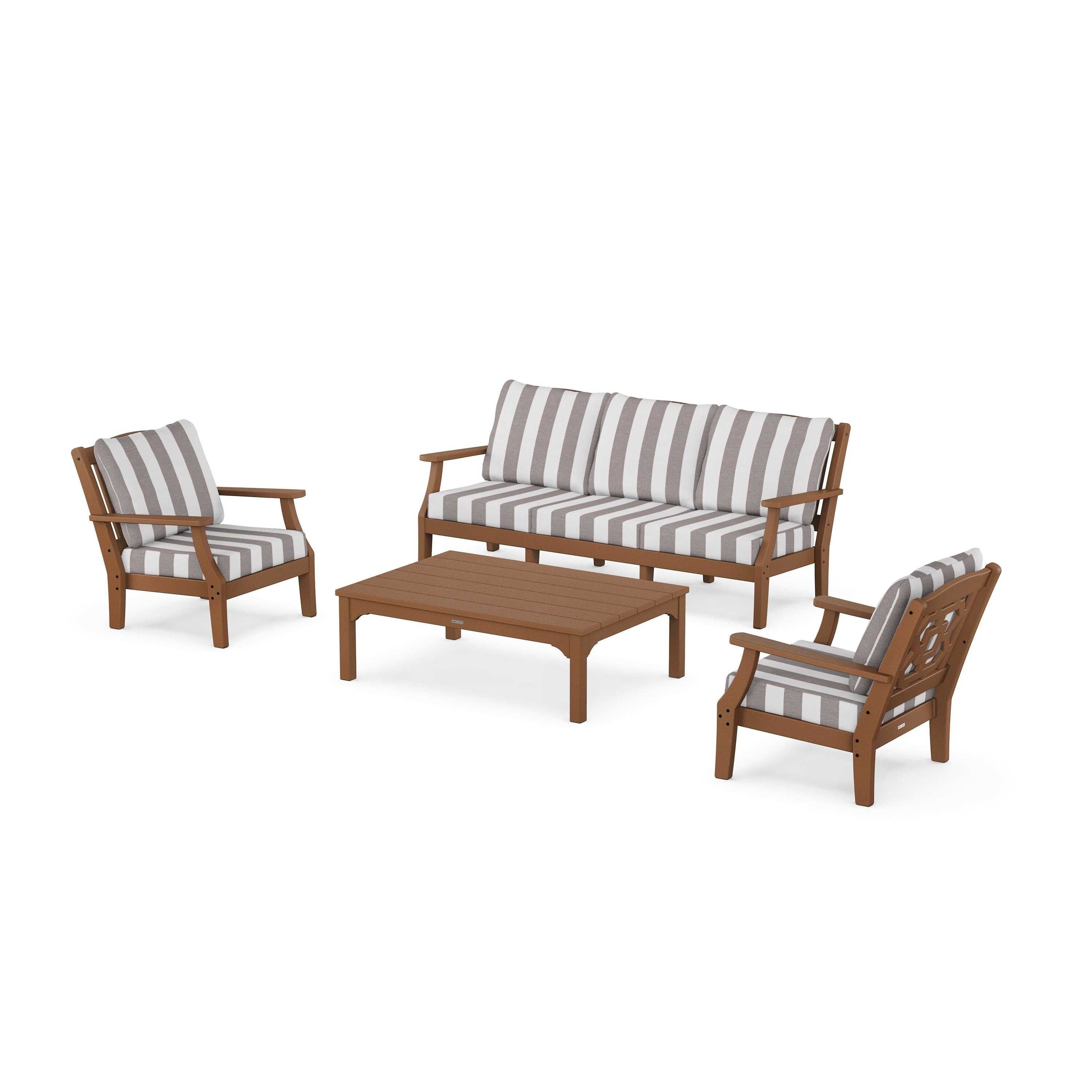 Chinoiserie 4-Piece Deep Seating Set with Sofa