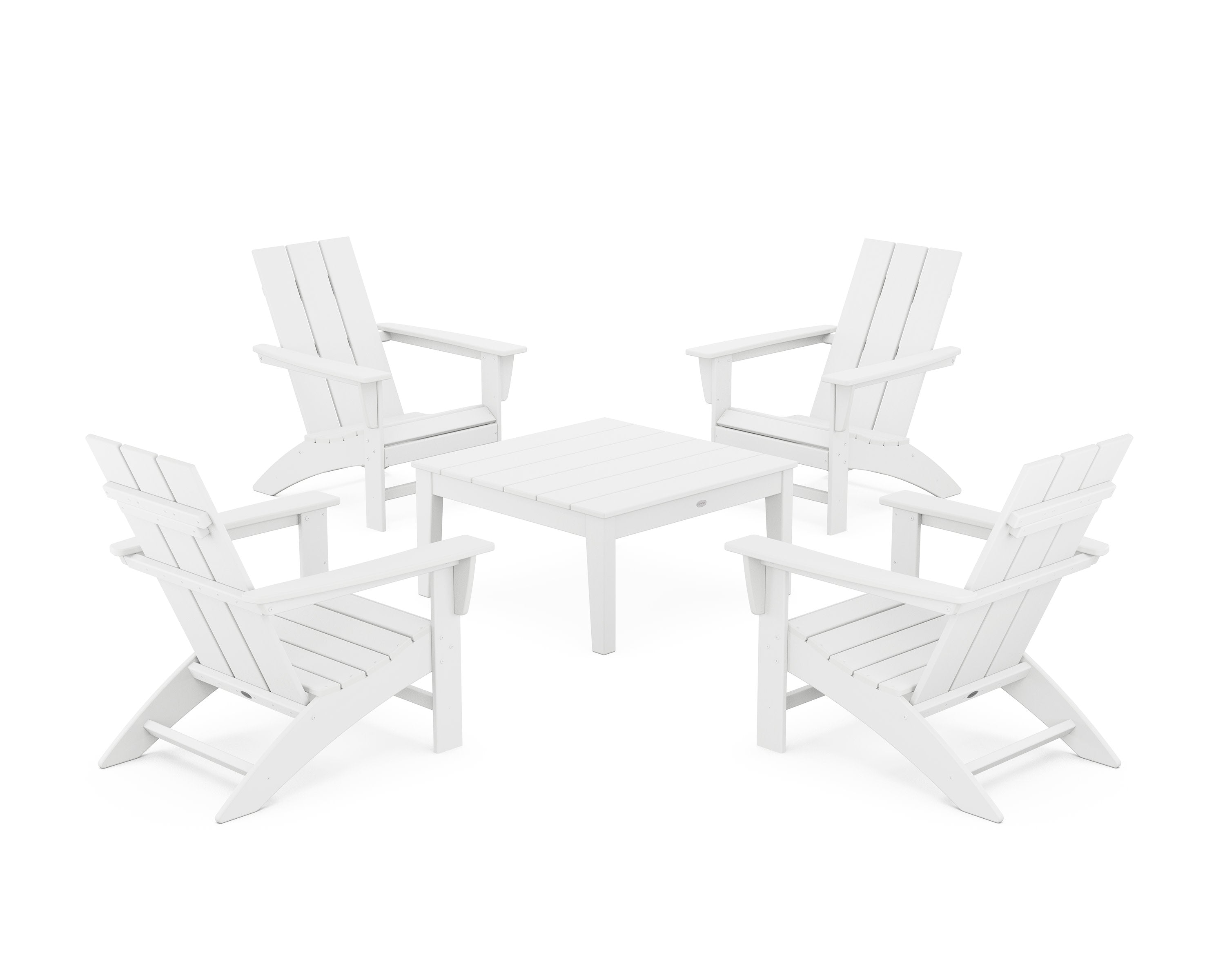 5-Piece Modern Adirondack Chair Conversation Set with 36" Conversation Table