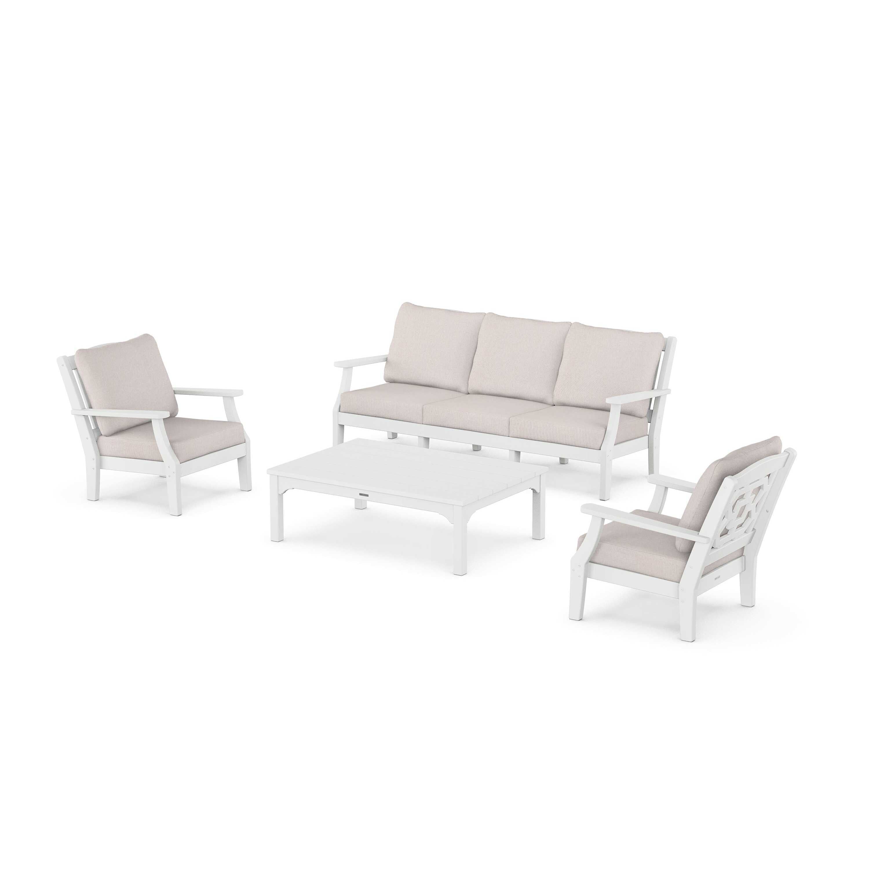 Chinoiserie 4-Piece Deep Seating Set with Sofa