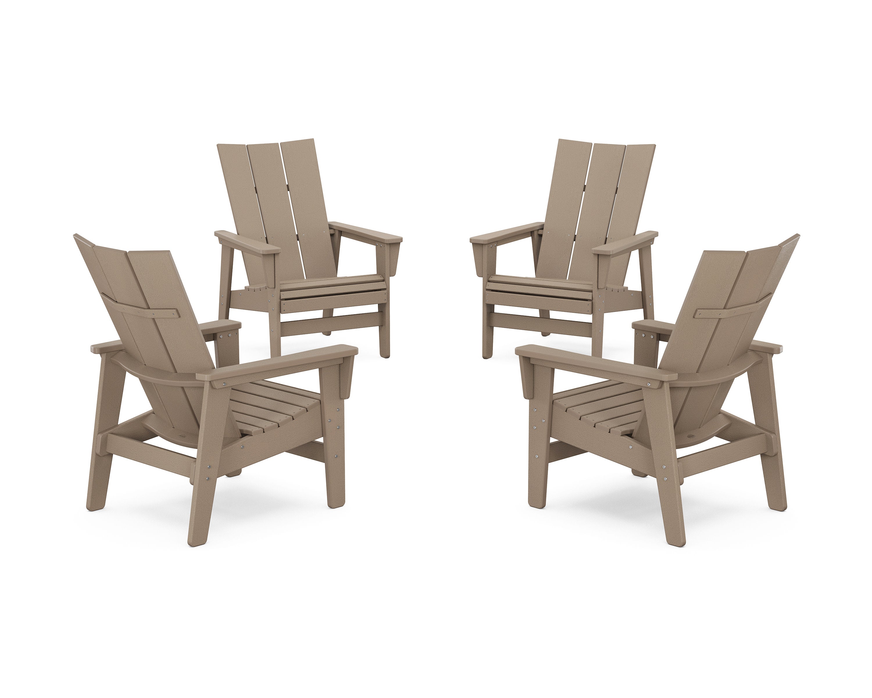 4-Piece Modern Grand Upright Adirondack Chair Conversation Set